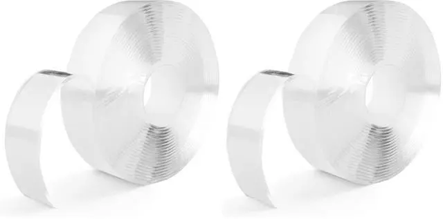 Main image of Double-Sided Tape Heavy Duty 16.5 FT x 1.18 in Clear Removable Mounting Tape for Walls, Carpet, Rugs, Posters Reusable, No-Residue, Indoor/Outdoor Nano Gel Grip (Pack of 2)