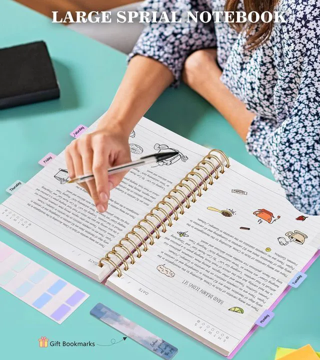 Alt view image 7 of 7 - Spiral Notebook Journal,360 Pages College Ruled Notebooks,Lined Thick Journals for Women Men, A5 Thick Spiral Journal for Writing,100GSM Paper, Spiral Notebooks for Work School 5.5"x8.5" Purple