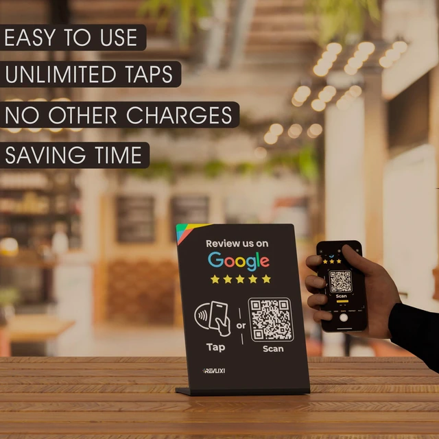 Alt view image 3 of 7 - Google Review Stand (10 PCS)- Boost Reviews w/Reusable Google Review Tap Card Stand & QR Code Stand -No App, No Subscription-Android & iPhone Compatible -Boost Google Reviews for Online Growth
