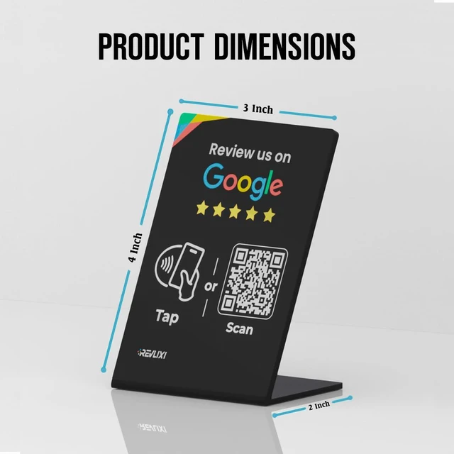 Alt view image 5 of 7 - Google Review Stand (3 PCS)- Boost Reviews w/ 3x4 inch Reusable Google Review Tap Card Stand & QR Code Stand -No App,No Subscription- Android & iPhone Compatible- Google Reviews Made Easy