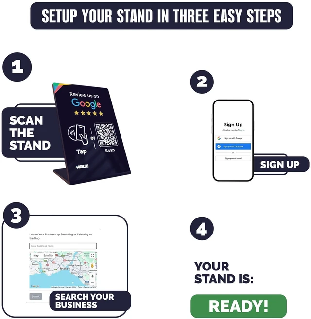 Alt view image 5 of 7 - Google Review Stand (10 PCS)- Boost Reviews w/Reusable Google Review Tap Card Stand & QR Code Stand -No App, No Subscription-Android & iPhone Compatible -Boost Google Reviews for Online Growth