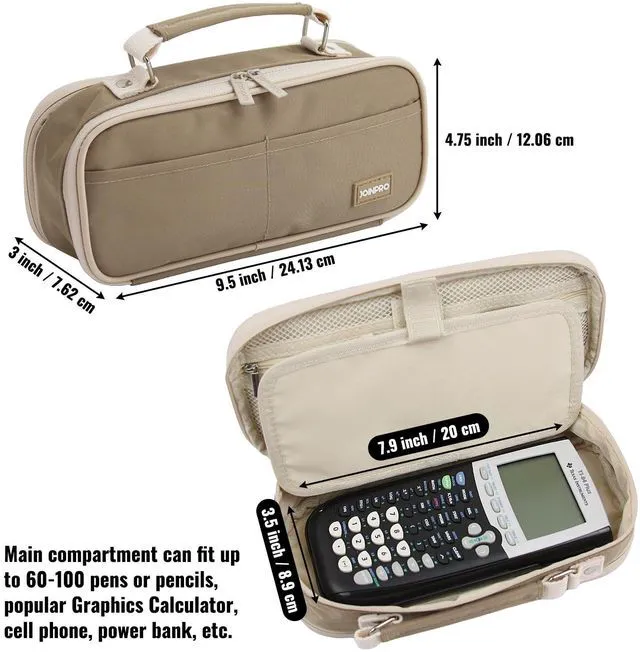 Alt view image 2 of 7 - Large Capacity Pencil Case, 4 Compartment Pen Pouch Organizer with Double Zipper, Storage Bag for School, Office, Teen Girl Boy Men Women