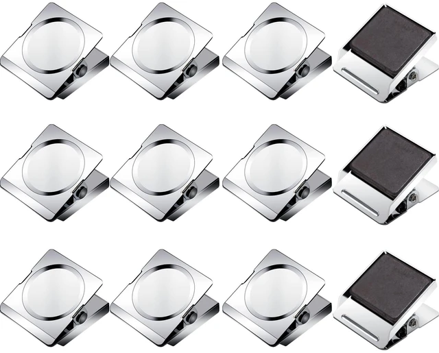 Main image of Magnetic Clips 1.77 inch, 12 Pack Heavy Duty Magnetic Clips for Whiteboard Refrigerator Classroom, Large Magnet Metal Clips for Hanging