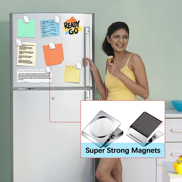Alt view image 3 of 7 - Magnetic Clips 1.77 inch, 12 Pack Heavy Duty Magnetic Clips for Whiteboard Refrigerator Classroom, Large Magnet Metal Clips for Hanging