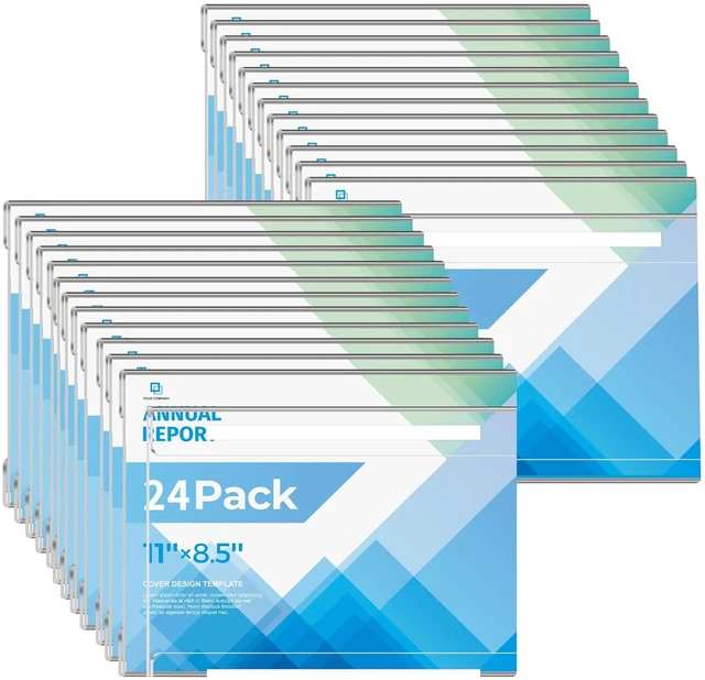 Main image of 24 Pack 11x8.5 Acrylic Sign Holder Wall Mount, Horizontal Plastic Wall Signs Acrylic Frame Photo Menu Flyer Display Holders with Adhesive Tape for Office, Home, Store, Restaurant - No Drilling