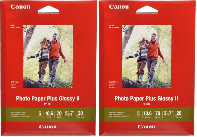 Main image of Ink 1432C002 Photo Paper Plus Glossy II 5" x 7" 20 Sheets (Pack of 2)