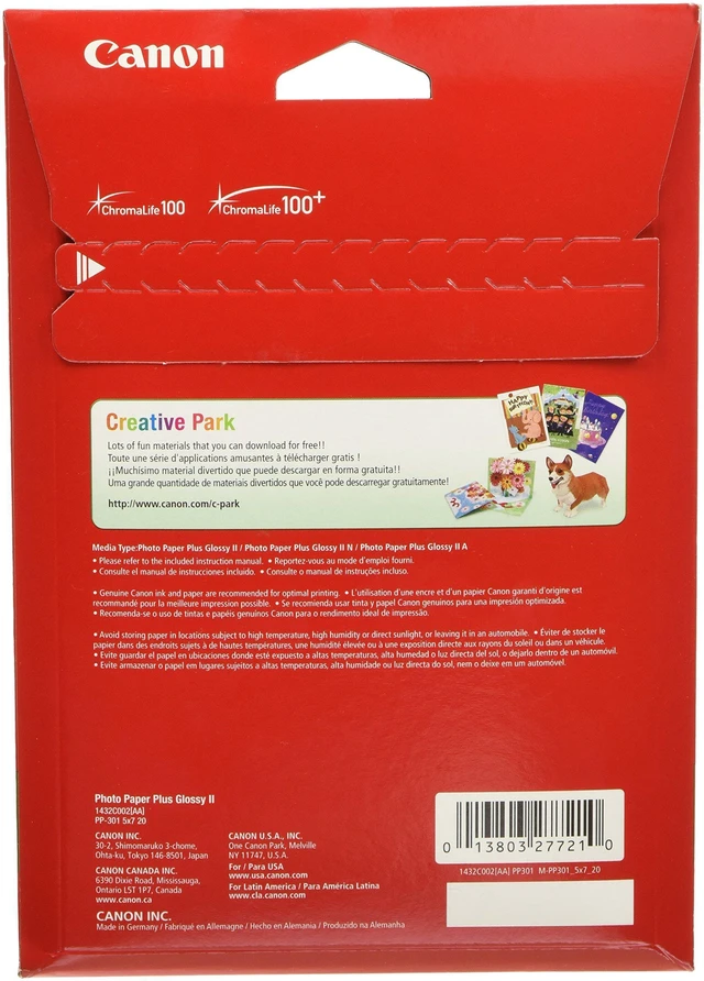 Alt view image 2 of 2 - Ink 1432C002 Photo Paper Plus Glossy II 5" x 7" 20 Sheets (Pack of 2)