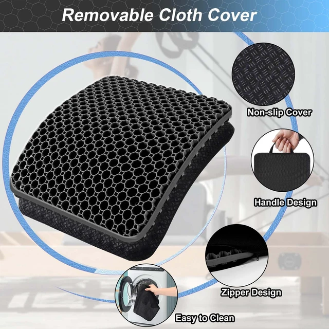 Alt view image 4 of 6 - Seat Cushion, Gel Seat Cushion for Long Sitting Back Pain, Sciatica, Tailbone Pain Relief Pad, 19in Seat Cushion for Office Chair, Wheelchair Cushion, Car Cushion, Long Trips