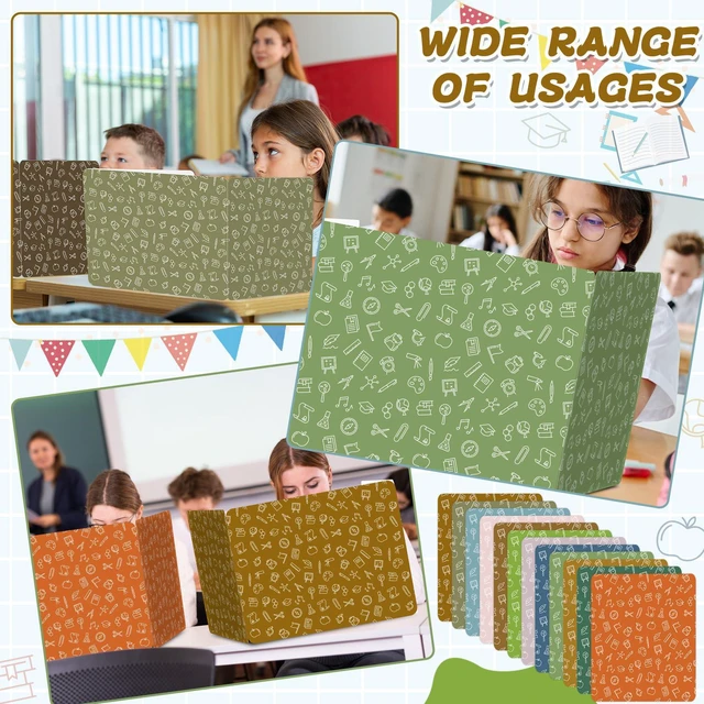 Alt view image 6 of 7 - 36 Pack Privacy Shields for Student in 12 Boho Colors Desk Dividers Durable Privacy Folders Testing Dividers Shield Study Boards Panel Partition for Classroom Teacher Back to School Supplies