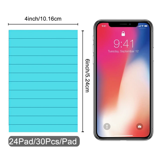 Alt view image 2 of 5 - 24 Pack Lined Sticky Notes 4x6 in,Large Super Sticky Note Pads for School Sticky Notes with Lines, Self-Stick Note Pads, Rectangular Sticky Notes for Office, Home, School & Meetings Teacher supplies