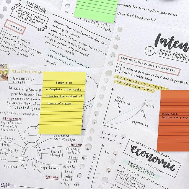 Alt view image 5 of 5 - 24 Pack Lined Sticky Notes 4x6 in,Large Super Sticky Note Pads for School Sticky Notes with Lines, Self-Stick Note Pads, Rectangular Sticky Notes for Office, Home, School & Meetings Teacher supplies