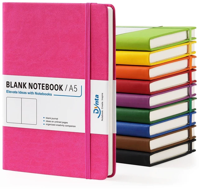 Main image of Blank Journal,A5 Unlined Journaling Notebooks 200 Pages/100 Sheets 10 Packs 8.4'' x 5.8 '',10 Colors Hardcover Notebook for Work, School, Note Taking,Sketching or Gifts