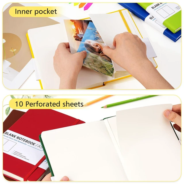 Alt view image 4 of 7 - Blank Journal,A5 Unlined Journaling Notebooks 200 Pages/100 Sheets 10 Packs 8.4'' x 5.8 '',10 Colors Hardcover Notebook for Work, School, Note Taking,Sketching or Gifts