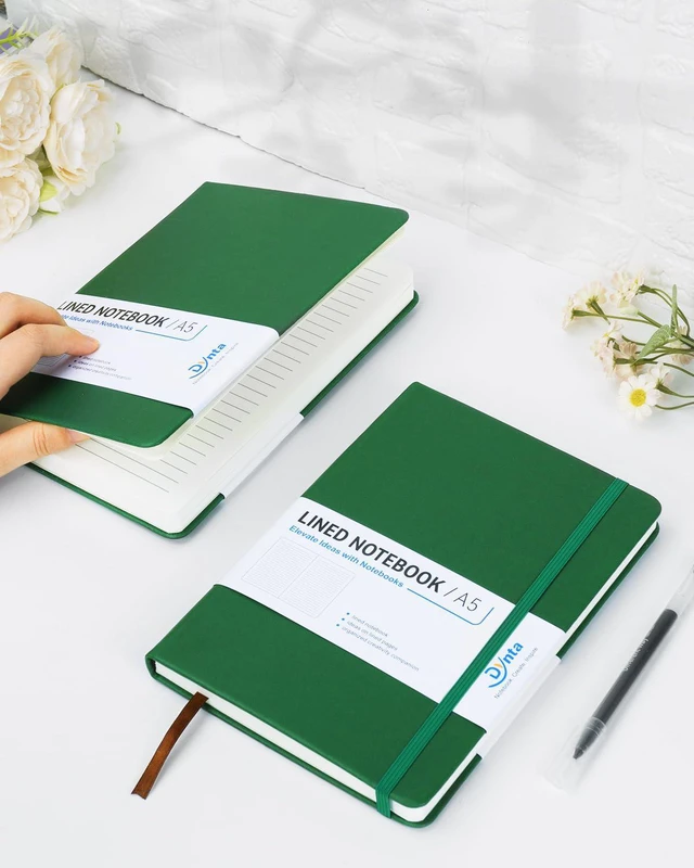 Alt view image 7 of 7 - Hardcover Journal Notebooks, 10 Packs A5 Lined Journals Bulk for Writing 200 Pages/100Sheets, 8.4 x 5.8 inch, Classic Ruled Notebook for Work/Travel/College/Note Taking(Dark Green)