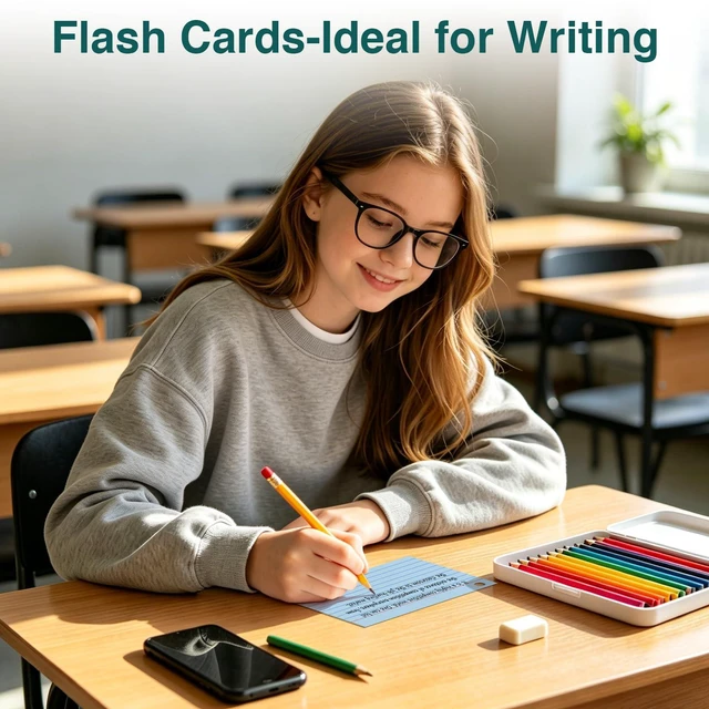 Alt view image 5 of 6 - Index Cards 4x6 with Ring, 320 Sheets, Ruled Colored Flash Cards for Effective Studying and Note-Taking, Note Cards, Essential School Supplies for College & Office, Home Organization & Study Supplies