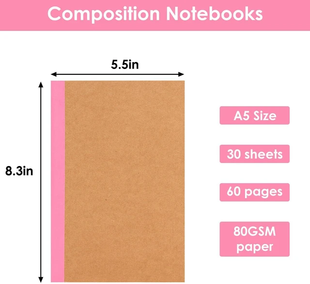 Alt view image 2 of 7 - 60 Pack Notebooks Bulk, A5 Lined Journaling Notebooks Bulk, Rainbow Composition Notebooks Journals, 15 Colors 60 Pages for School Office