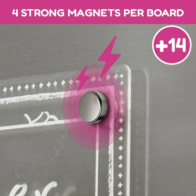 Alt view image 5 of 7 - Acrylic Magnetic Planner & Menu Board Set - Clear - 2 Pack Includes Weekly Meal Planner & Menu Board for Fridge - Includes 8 Magnetic Markers - Clear 14.5" x 10.2" Boards