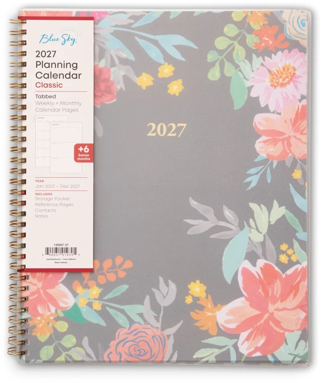 Main image of 2027 Weekly & Monthly Planner Calendar, 8.5"x11", Sophie January 2027 - December 2027, Flexible Cover, Durable Twin Wire Binding, Laminated Tabs, Storage Pocket