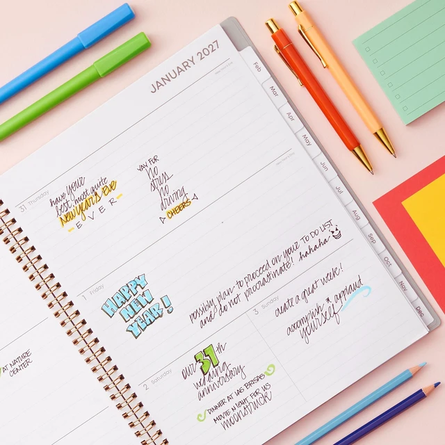 Alt view image 2 of 7 - 2027 Weekly & Monthly Planner Calendar, 8.5"x11", Sophie January 2027 - December 2027, Flexible Cover, Durable Twin Wire Binding, Laminated Tabs, Storage Pocket
