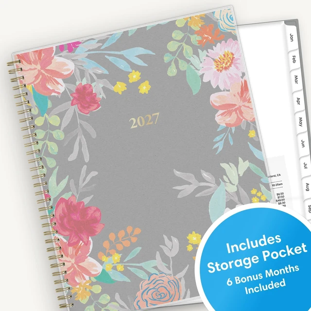 Alt view image 6 of 7 - 2027 Weekly & Monthly Planner Calendar, 8.5"x11", Sophie January 2027 - December 2027, Flexible Cover, Durable Twin Wire Binding, Laminated Tabs, Storage Pocket