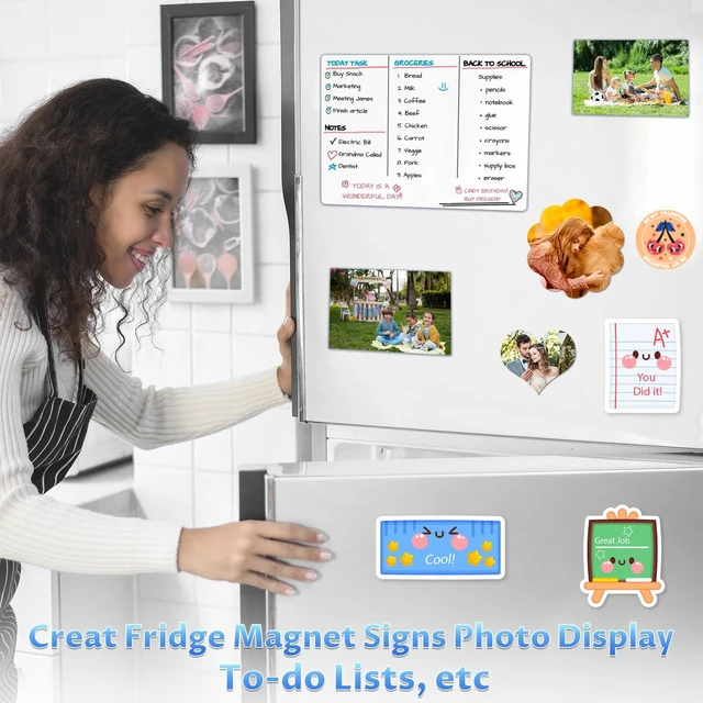 Alt view image 4 of 7 - Printable Magnetic Sheets 8.5 x 11, Glossy 15Pcs for Inkjet Printers Print Paper Non-Adhesive Backing, 12 mil, Flexible Magnet Photos for DIY Crafts, Refrigerator, Classroom and Office Decor