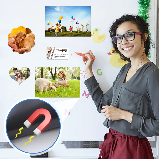 Alt view image 5 of 7 - Printable Magnetic Sheets 8.5 x 11, Glossy 15Pcs for Inkjet Printers Print Paper Non-Adhesive Backing, 12 mil, Flexible Magnet Photos for DIY Crafts, Refrigerator, Classroom and Office Decor