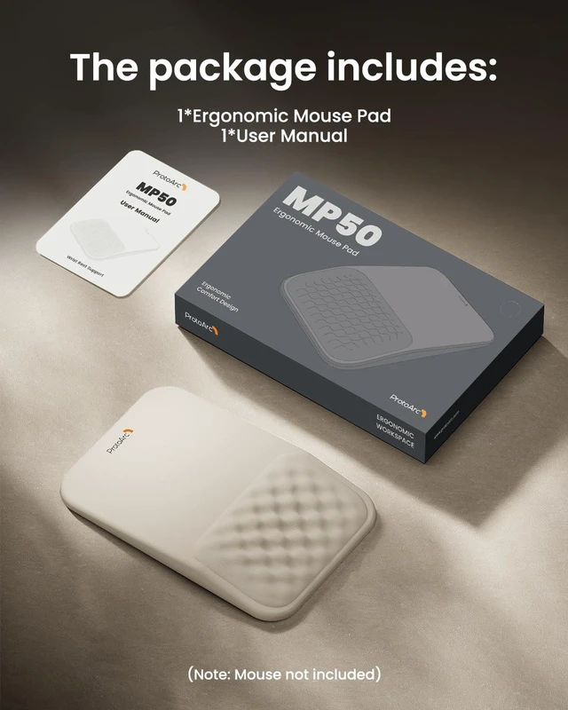 Alt view image 6 of 7 - MP50 Ergonomic Mouse Pad with Wrist Support, Lycra Surface, Beige 8° slope & massage points, soft memory foam, Large 12x8 Inches, Non-slip base. Relieves wrist strain for office & home