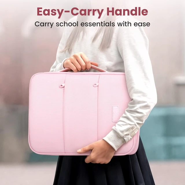 Alt view image 6 of 7 - Cute Zipper Binder Bag, 1 Inch Binders 3 Ring O-Ring with Handle 5-Tab Divider Accordion File Organizer, 500-Sheet Capacity Three Ring Binder, Multi-Pocket Organizer for School, Purple