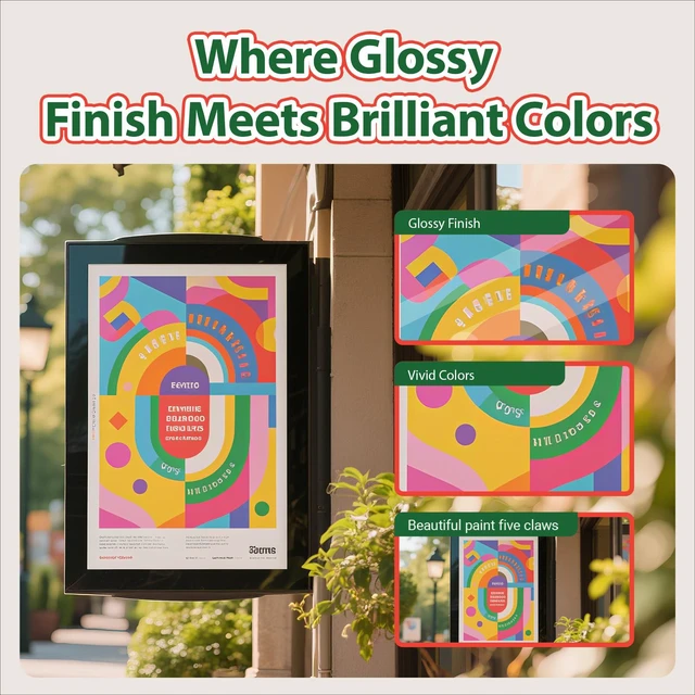 Alt view image 5 of 7 - 180gsm Glossy Photo Paper 11x14 Inches - 100 Sheets for Dye Ink | Quick Dry, No Smudging | Single-Sided Pro Finish, Thick 48lb No Curling