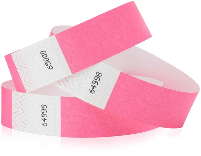 Main image of 5,000 Neon Pink Tyvek Wristbands for Events - Tamper-Proof Design Comfortable Water/Tear-Resistant - USA Made Tyvek Wristband ID Bracelets for Events, Concerts, Party Security, VIP Admission