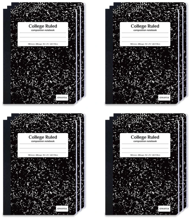 Main image of Composition Notebook College Ruled Bulk, 200 Pages 100 Sheets, 9.75 x 7.5 in, Marble Composition Books Bulk, Durable Comp Book, Notebooks for School, Classroom