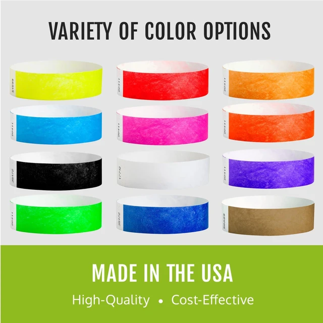 Alt view image 6 of 7 - 5,000 5-Color Variety Pack Tyvek Wristbands for Events Comfortable Water/Tear-Resistant - USA Made Tyvek Wristband ID Bracelets for Events, Concerts, Party Security, VIP Admission