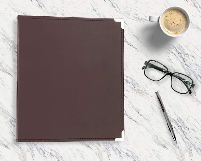 Alt view image 2 of 3 - Classic Collection Leather 3 Ring Binder, Executive Presentation Portfolio, 1.5 Inch (Holds 325 Sheets), Brass Round Ring, Burgundy