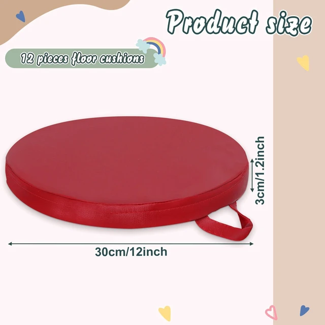 Alt view image 2 of 6 - 12 Pcs Classroom Floor Cushions for Kids,Multicolor,Round Flexible Classroom Seating for Kindergarten Daycare Nursery, Floor Cushion with Handle, Floor Cushions for Sitting Reading