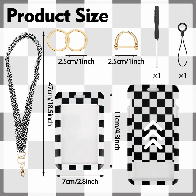Alt view image 2 of 7 - Teacher Lanyard, Scrunchie Lanyard with ID Badge for Women Men Soft Stretchy Lanyards Retractable Lanyards for Id Badges Keys Neck Grid Style