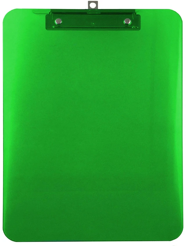 Alt view image 4 of 6 - Assorted Clear Clipboards Letter Size Low Profile (6-Pack) Transparent tinted plastic in six colors - Fits 8.5 x 11 letter paper - Bulk 6 pack for classroom and office use