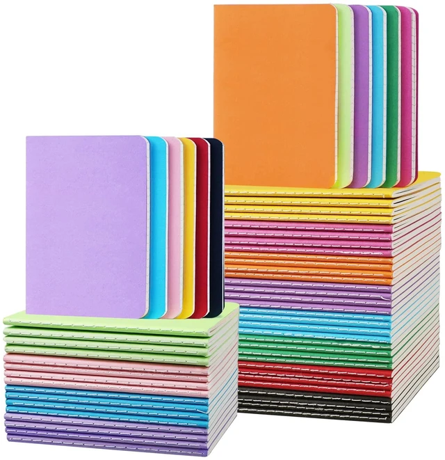 Main image of Small Notebook 60 Pack (30Sheets/60Pages) Pocket Notebooks Lined Notebooks for Kids 3.5 x 5.5 Inches, Small Notepad Mini Notebooks Set Colorful Cover, Journals Bulk for Writing