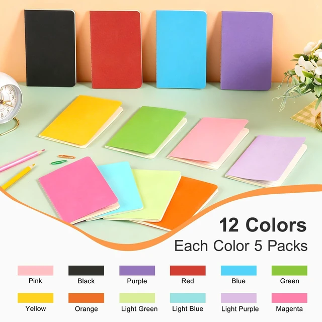 Alt view image 7 of 7 - Small Notebook 60 Pack (30Sheets/60Pages) Pocket Notebooks Lined Notebooks for Kids 3.5 x 5.5 Inches, Small Notepad Mini Notebooks Set Colorful Cover, Journals Bulk for Writing
