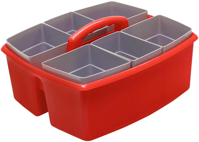 Alt view image 3 of 7 - Large Classroom Caddy with Cups, 13 x 11 x 6.575 Inches, Red, Case of 2 (00981U02C)