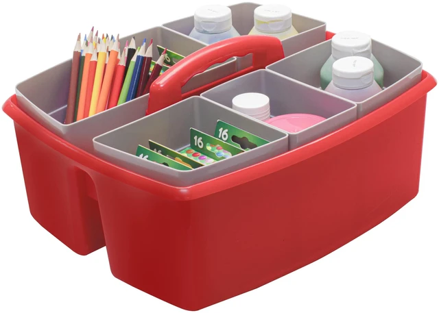 Alt view image 5 of 7 - Large Classroom Caddy with Cups, 13 x 11 x 6.575 Inches, Red, Case of 2 (00981U02C)