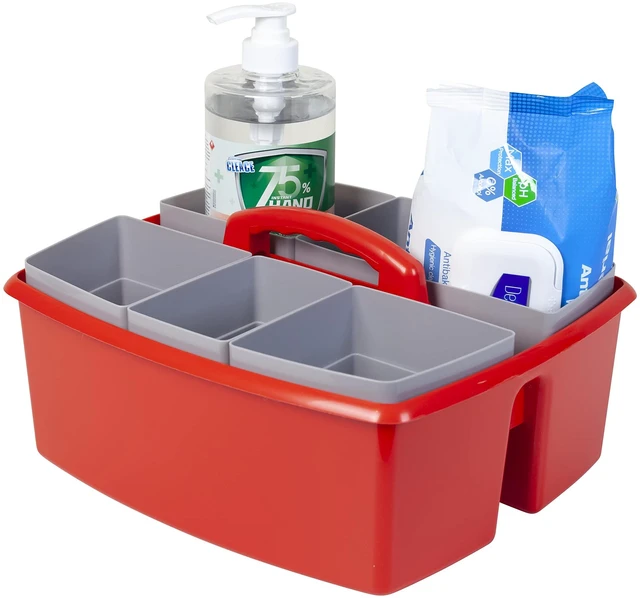 Alt view image 6 of 7 - Large Classroom Caddy with Cups, 13 x 11 x 6.575 Inches, Red, Case of 2 (00981U02C)