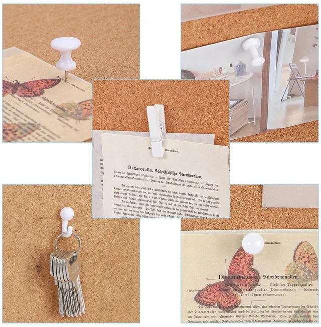 Alt view image 5 of 7 - 200 Pcs Push Pins for Bulletin Board, Thumb Tacks for Cork Board White, Reusable, 5 Style Thumbtacks for Wall Maps Pictures Office Back to School Supplies