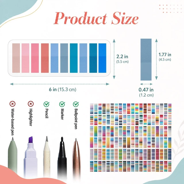 Alt view image 3 of 7 - 24000 Pcs Annotation Tabs, 120 Color Writable Sticky Tab for Book Self-adhesive Index Tabs Feature a Transparent Writable Design for Annotating Books, Bible Pages, Journals and Study Notes