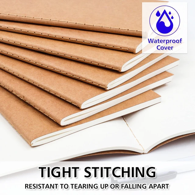 Alt view image 4 of 7 - 170 Pack Blank Kraft Notebooks, Unlined Sketchbook Mini Cute Note Pad for Drawing Writing, Journal Bulk For Kids Students Office School Supplies, A6, 48 Pages, 4.25 X 5.5, Black and Brown