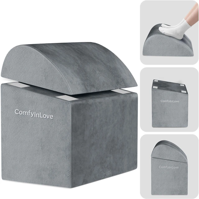 Main image of Foot Rest for Under Desk with 3 Heights, Foot Stool, Light Grey Memory foam adjustable footrest, Ergonomic leg elevation, Non-slip Bottom, Washable Cover, Desk Office Home Car Coach Bed