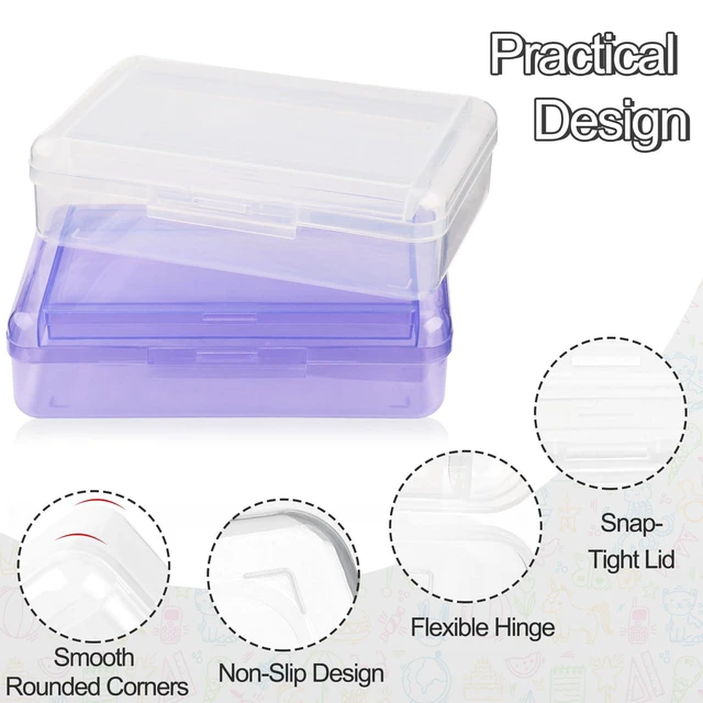 Alt view image 3 of 6 - Pencil Box, Large Capacity Pencil Boxes 2 Compartments, Hard Pencil Case with Snap-tight Lid, Plastic Storage Organizer Box(Clear, 6 Pack)