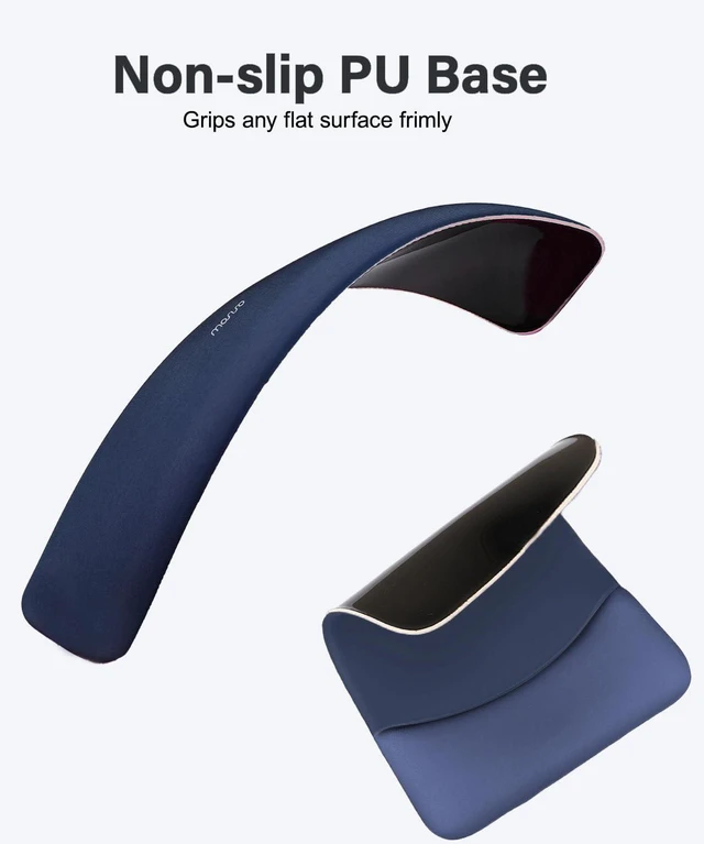 Alt view image 6 of 7 - Keyboard Mouse Pad Set, Large Gaming Mouse Pad&Keyboard Wrist Rest Rectangular Mousepad with Wrist Rest&Coaster, Ergonomic Non-Slip&Easy Typing Pad with Curved Silicone Lining, Navy Blue