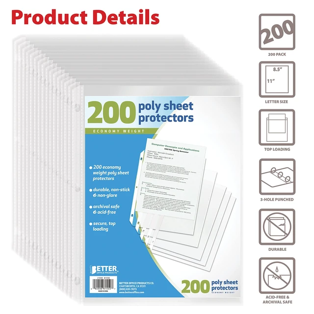 Alt view image 2 of 5 - Sheet Protectors, 200 Piece