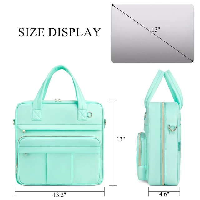 Alt view image 2 of 7 - Zipper Binder | 3 Inch O-Ring, 600 Sheet Capacity Trapper Keeper with Shoulder Strap & Handle, Binder Bag with Multiple Storage Pockets, Fits 13" Laptop (Mint Green)