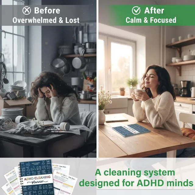 Alt view image 6 of 7 - ADHD Cleaning Planner for Adults & Teens, Weekly Monthly Checklist Spiral Bound Schedule Organizer for Adults & Teens, Daily Household Tracker for ADHD Minds, Stress-Free Housework